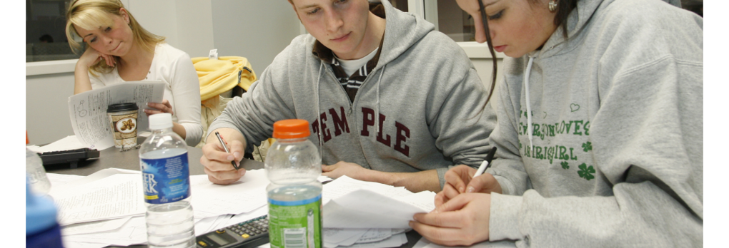 Students preparing for test